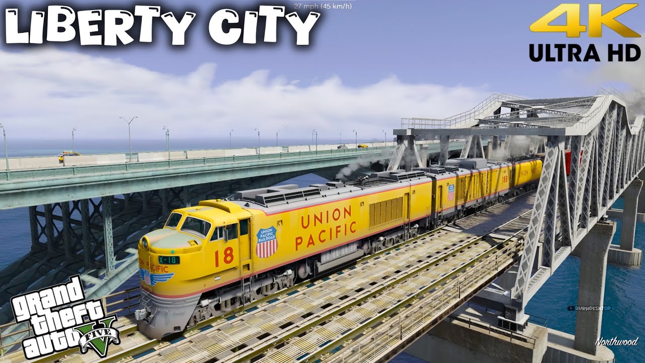 Union Pacific X-18 Freight Train Takes Over Liberty City Subway | Epic GTA V Train Mods