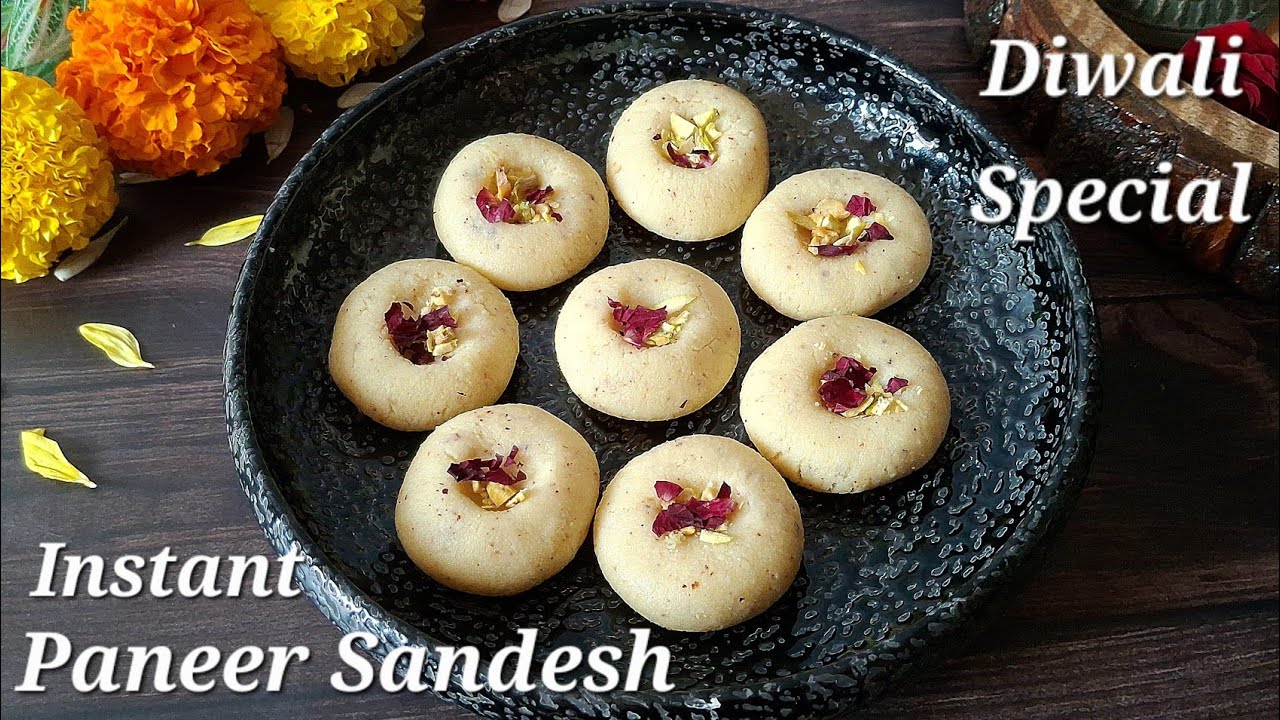 Istant Paneer Sandesh | Bengali Sweet Sandesh Recipe | Diwali Sweet