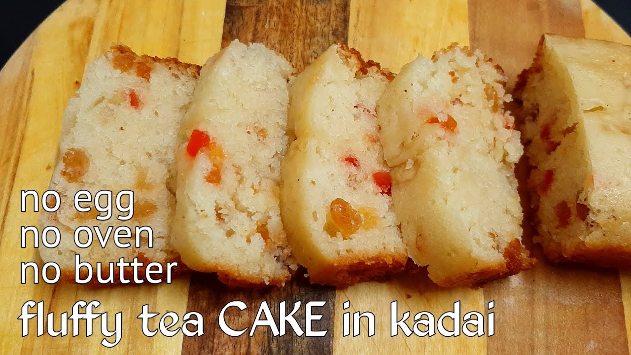easy & fluffy tea time CAKE in kadai |no egg| no oven cake | soft sponge cake|tutti frutti cake