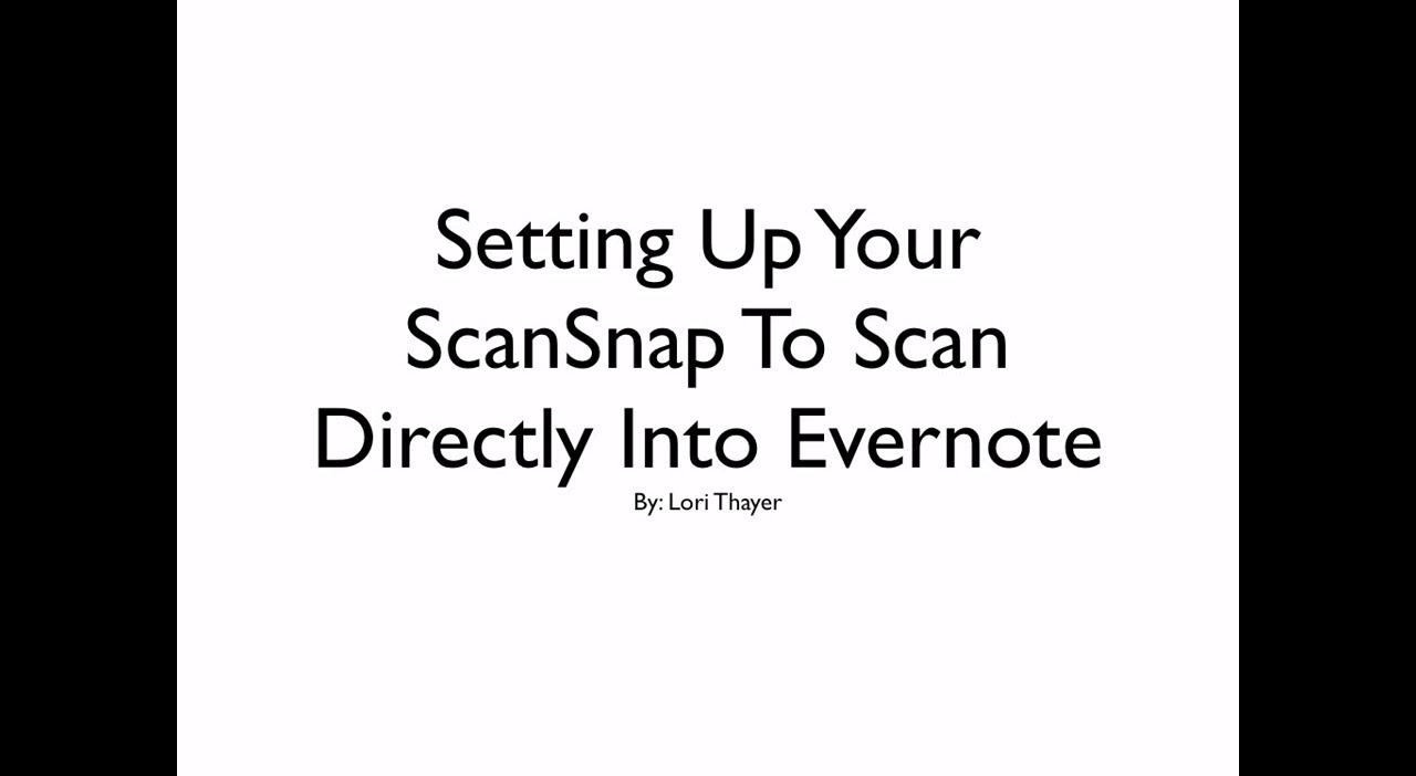 Setting Up ScanSnap to Scan Directly Into Evernote