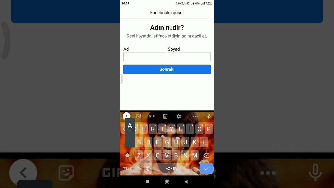 Facebook Qeydiyyatdan keçmək və ana gmaili çıxarmaq