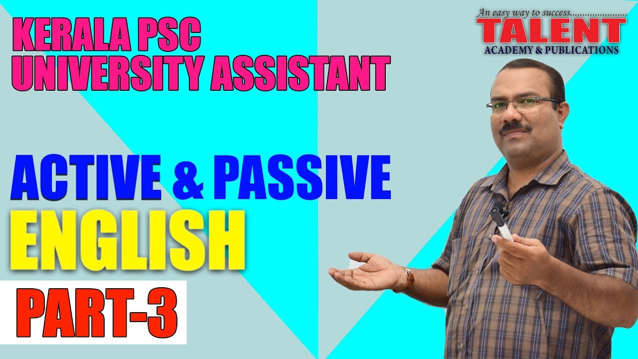 Kerala PSC English Grammar - Active and Passive Voice - Part 3