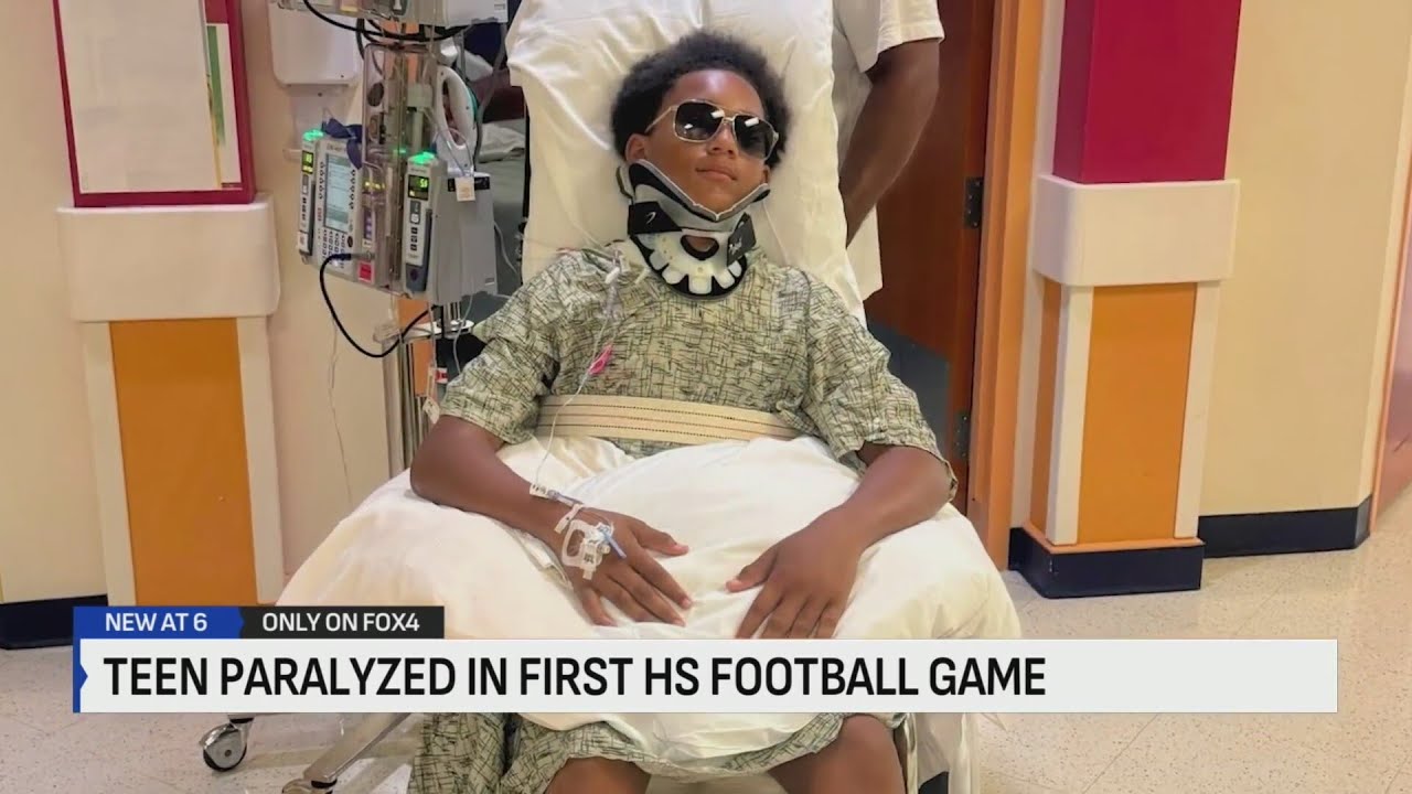 Teen paralyzed in first high school football game