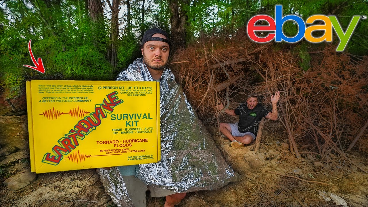 Surviving 24 Hours With 1960's Ebay EARTHQUAKE Kit!!