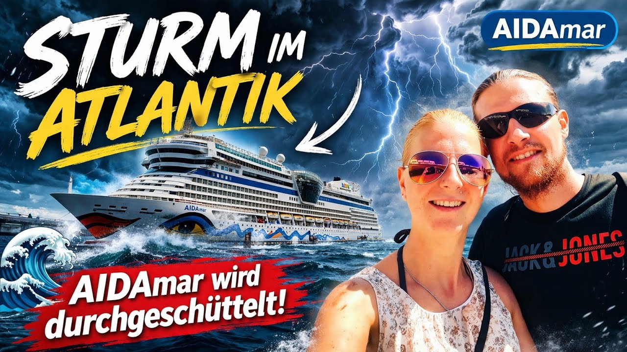 Sturm im Atlantik 🌊 AIDAmar wird durchgeschüttelt | Biscaya, Seetag & Titanic in Cherbourg
