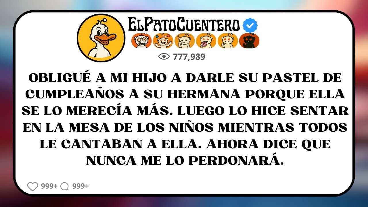 Obligué a mi hijo a darle su pastel de cumpleaños a su hermana porque ella se lo merecía más...