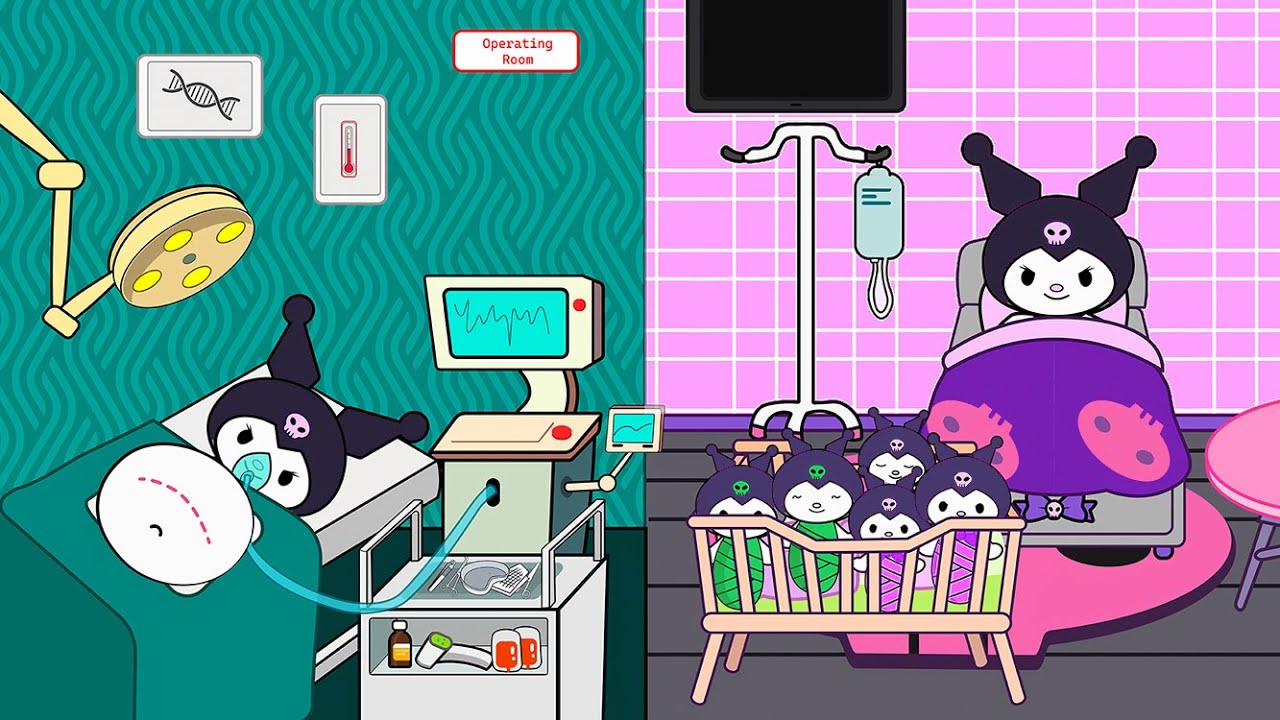 [💜paper diy💜] KUROMI Gave Birth to Many Children 쿠로미가 아이를 많이 낳았다 - Paper Play - Big Quiet Book