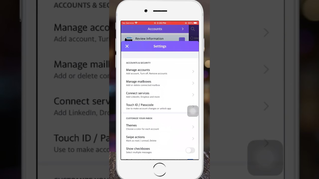 Как включить отображение флажков в приложении Yahoo Mail #shorts