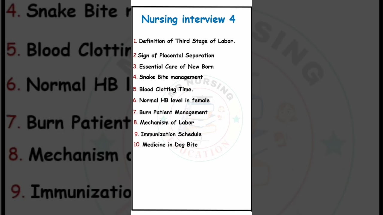 most important questions for nursing interview