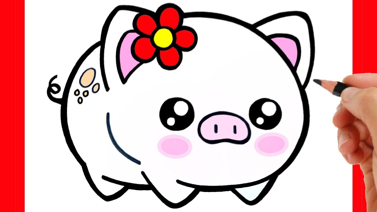 HOW TO DRAW A CUTE PIG EASY STEP BY STEP - KAWAII DRAWINGS