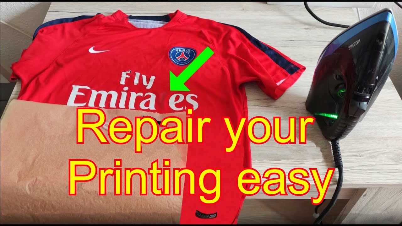 How to Repair a Jersey/Shirt/Clothes Yourself Tutorial /How to Reglue Printings, Shirt Emblems