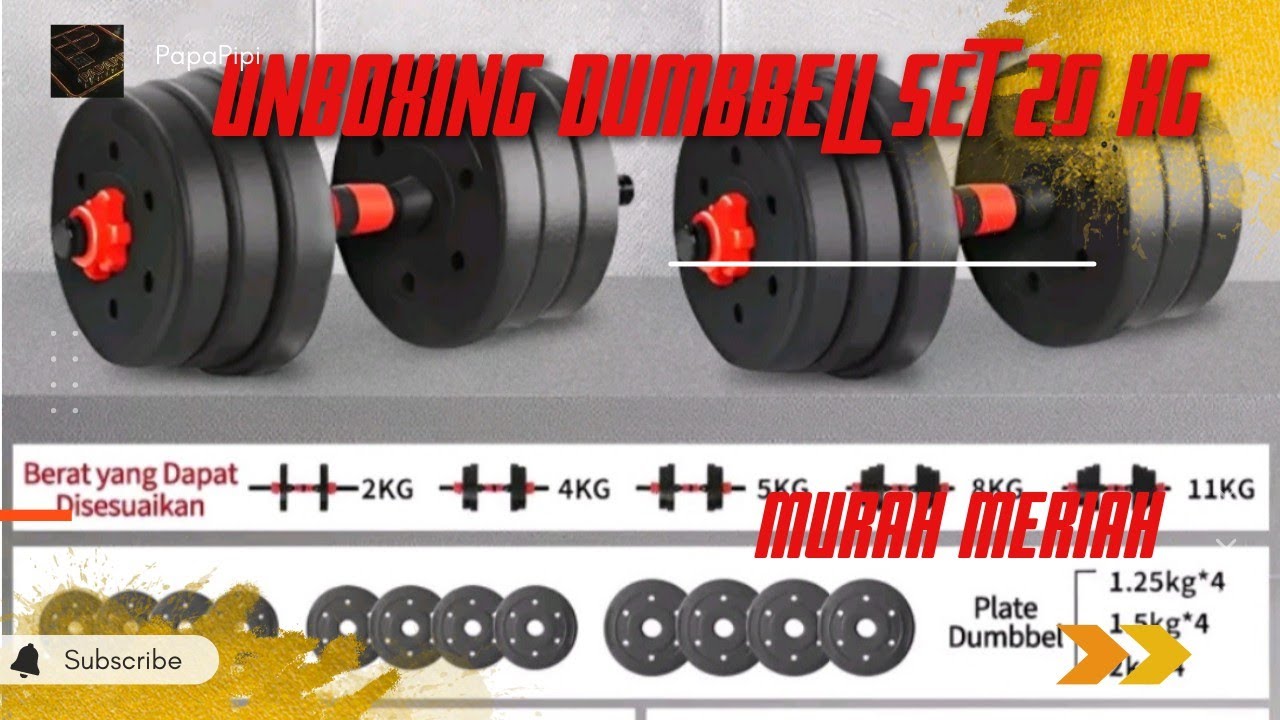 Unboxing Dumbbell Set 20KG Harga Miring Buat Workout Di Rumah
