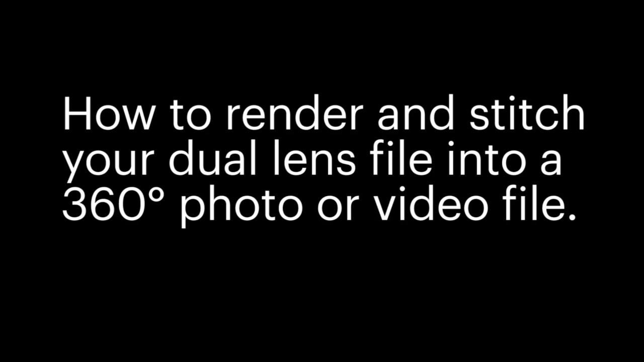 ORBIT360 4K - How to Stitch & Render 360&deg; Video