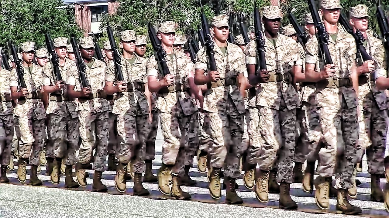 USMC Boot Camp Final Drill At Parris Island