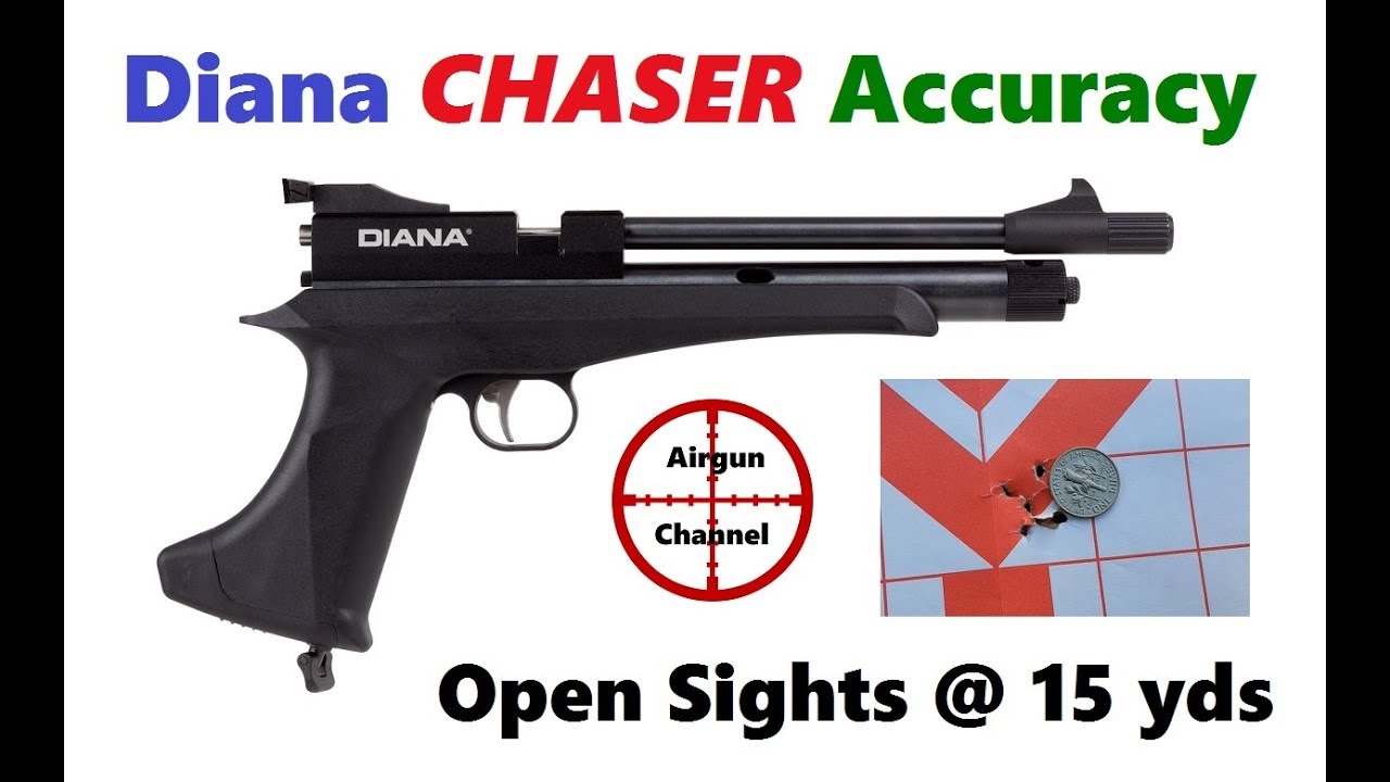Diana CHASER Pistol Review (Accuracy Testing) Open Sights @ 15 Yards