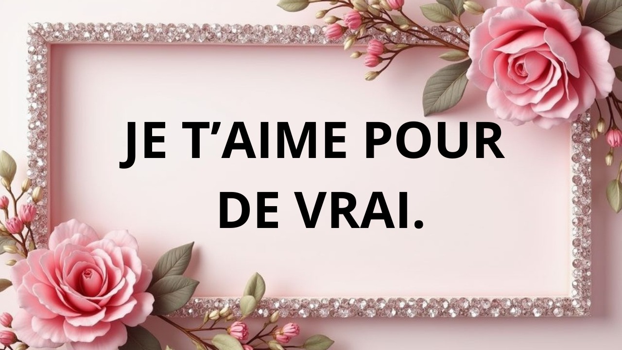 Je t’aime pour de vrai en toute sincérité.