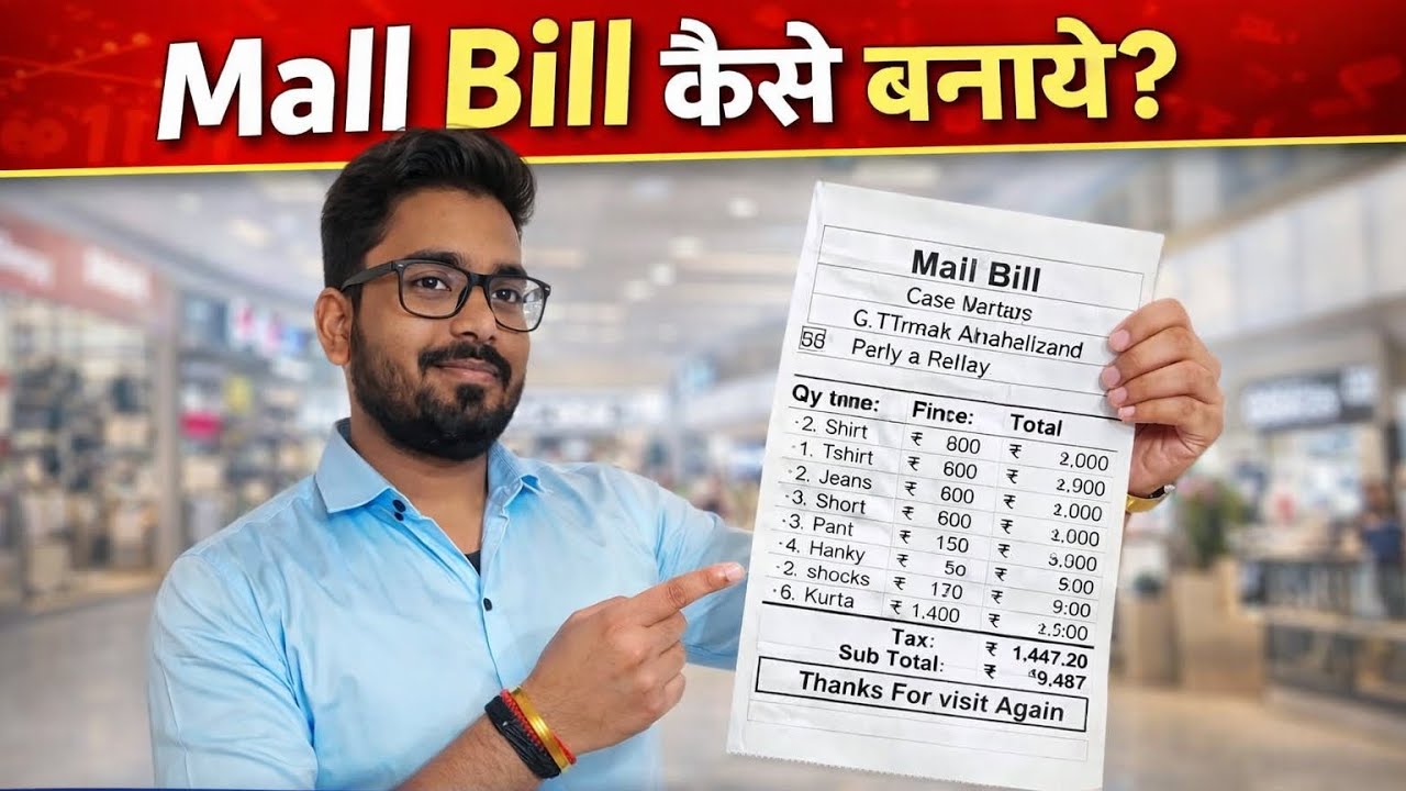 Excel में Mall Bill कैसे बनाये | Excel Bill Format | Supermarket Bill in Excel
