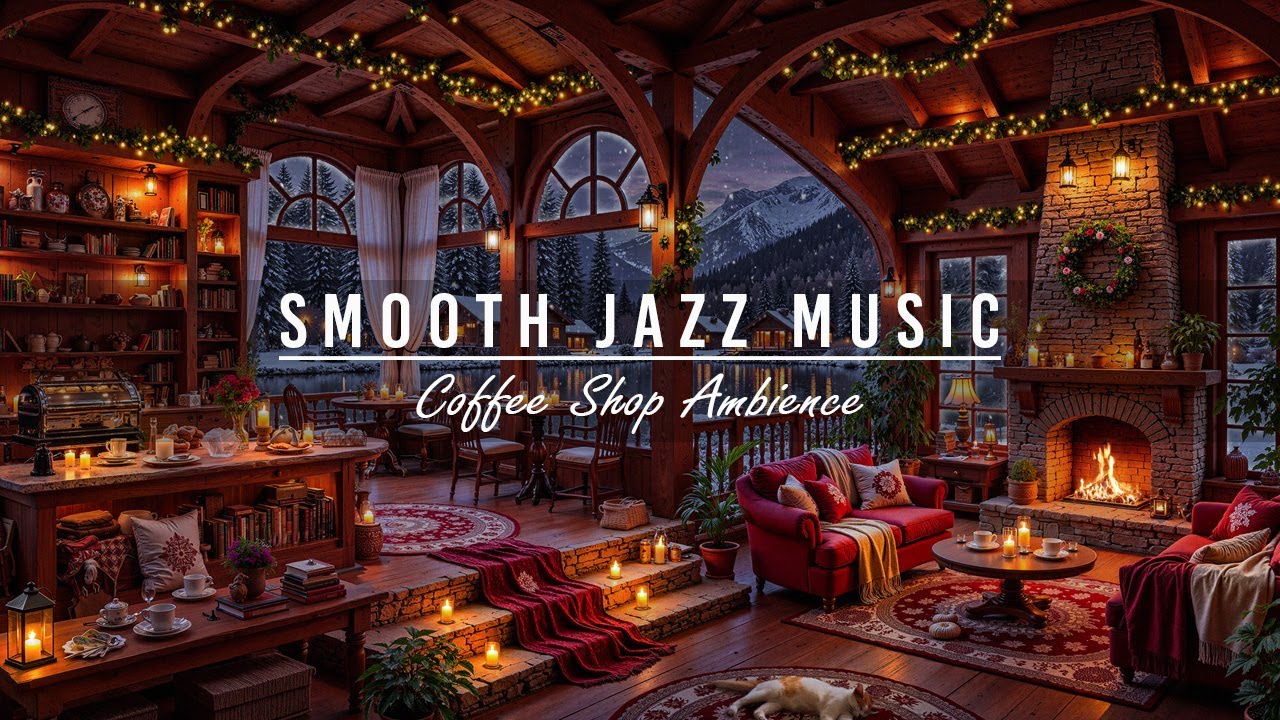 Jazz Relaxing Music for Study,Work⛄Cozy Winter Coffee Shop Ambience & Smooth Jazz Instrumental Music