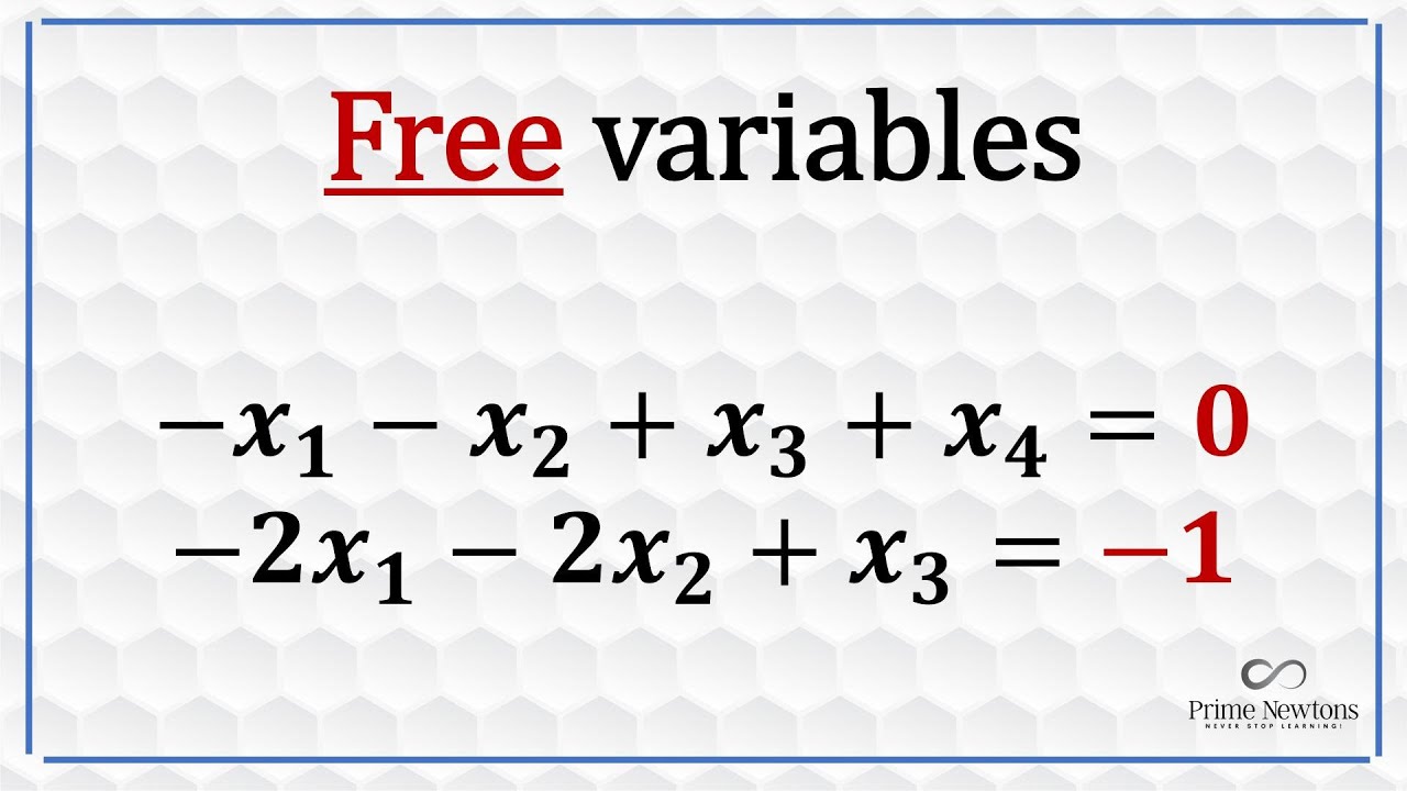 Free Variables in System of Equations
