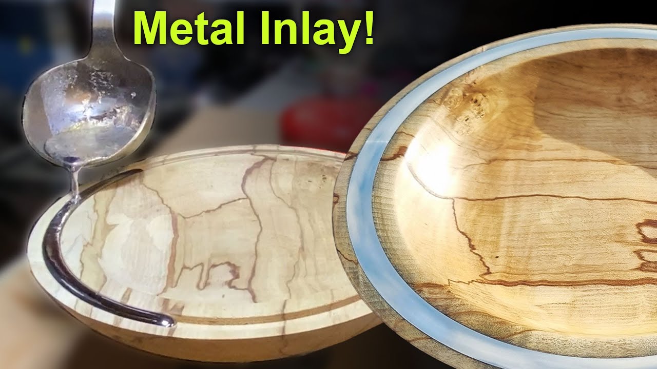 Woodturning Project -  Horse Chestnut and pewter metal inlay