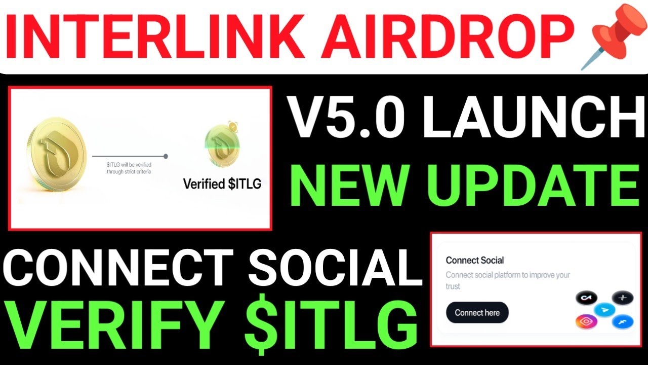 📢INTERLINK AIRDROP🔥V5.0 NEW VERSION✅CONNECT SOCIAL+VERIFY $ITLG DISTRIBUTION 