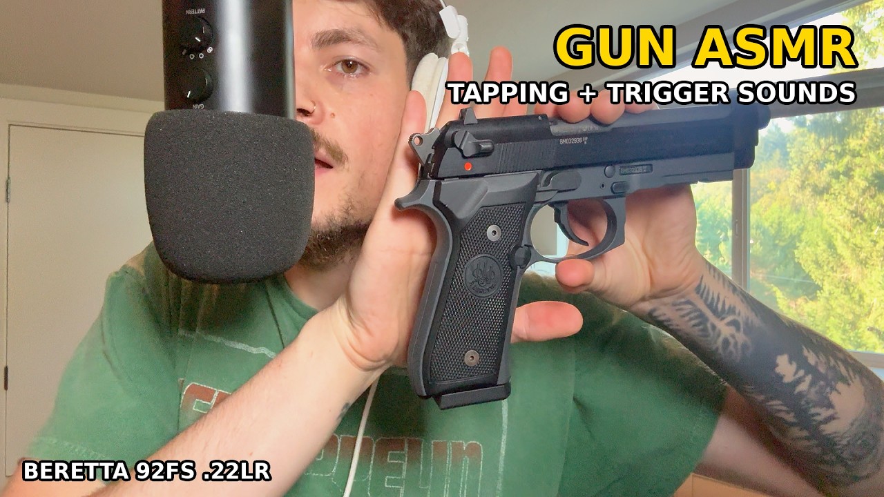 ASMR Gun Review: Beretta 92FS .22LR (Tapping, Trigger Clicks, Bullet Sounds)