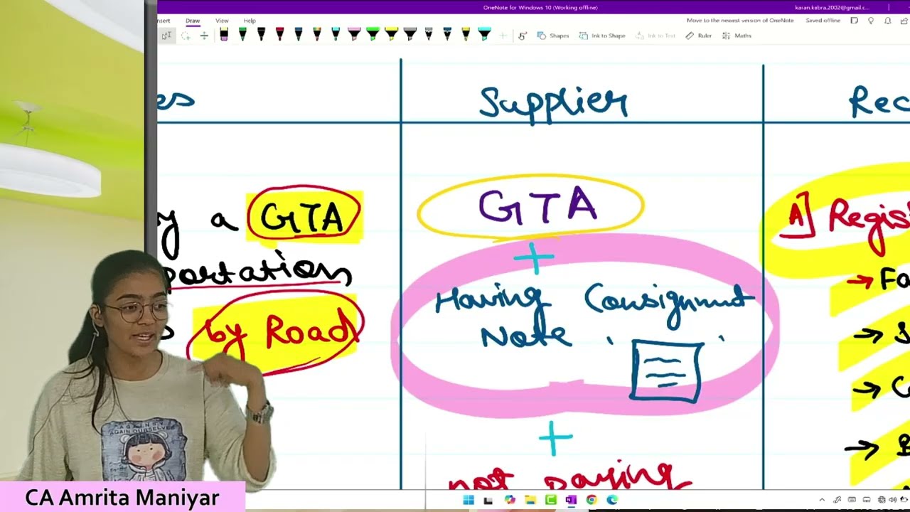 GTA Service RCM Entry | Transportation of goods by road | GST- RCM Series | CA Inter/ CA Final/ CMA