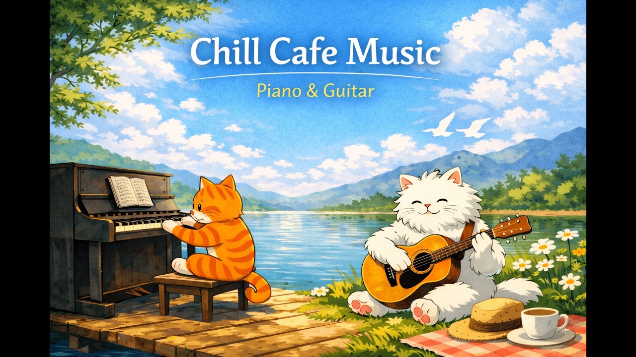 Chill Cafe Piano & Guitar Music  8 Hours