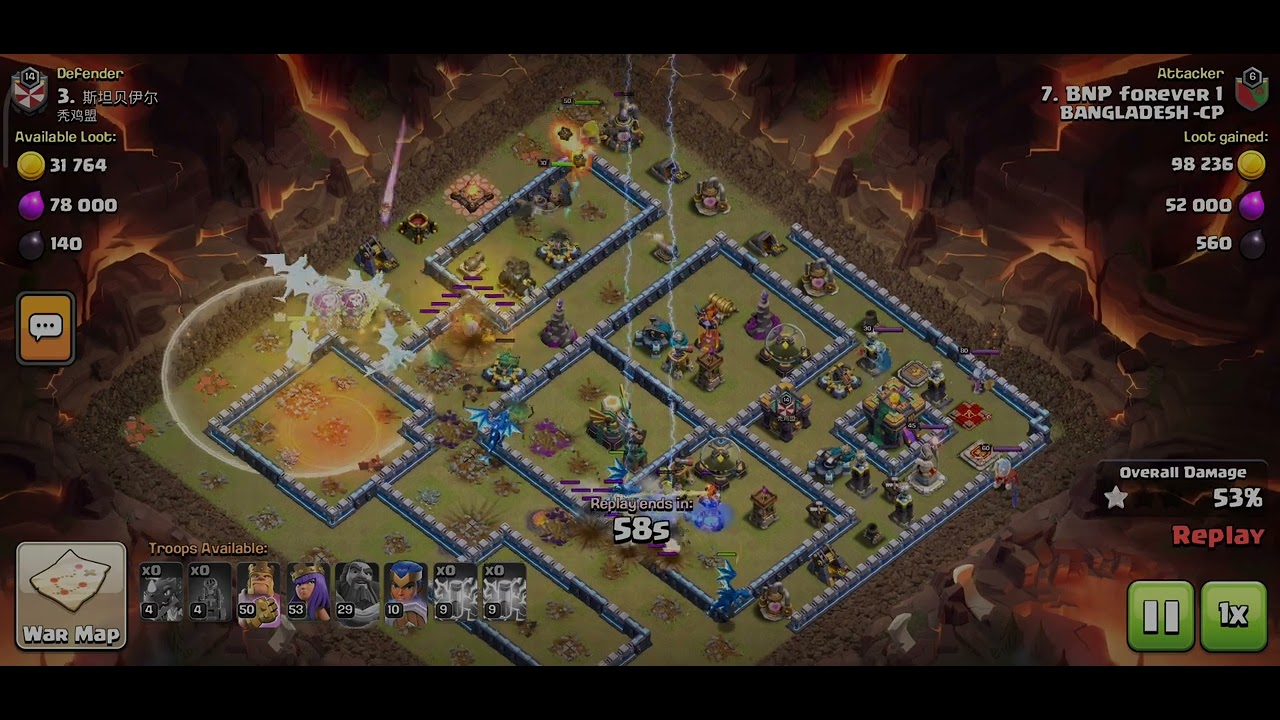 Easy three star with electro dragon,lightning spell strategy.TH13vsTH14