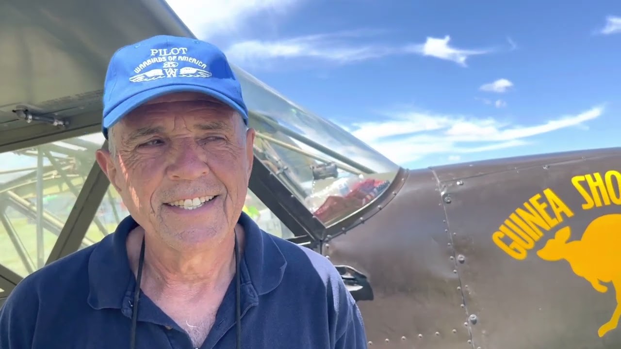 AirVenture Interviews, USN Capt (Ret) Steve Seal, Stinson L-5 Pilot. Flying into Oshkosh