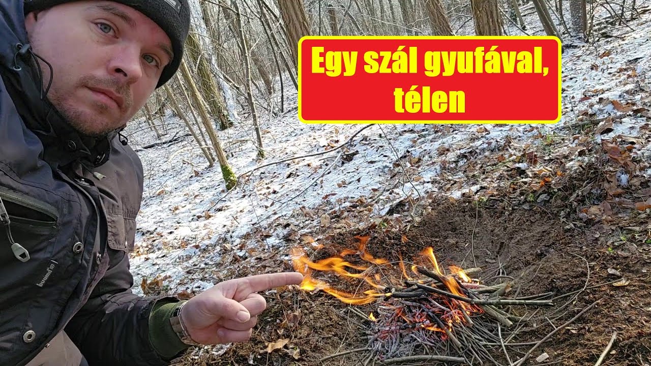 Egy gyufával, télen | One match winter fire #bushcraft #fire