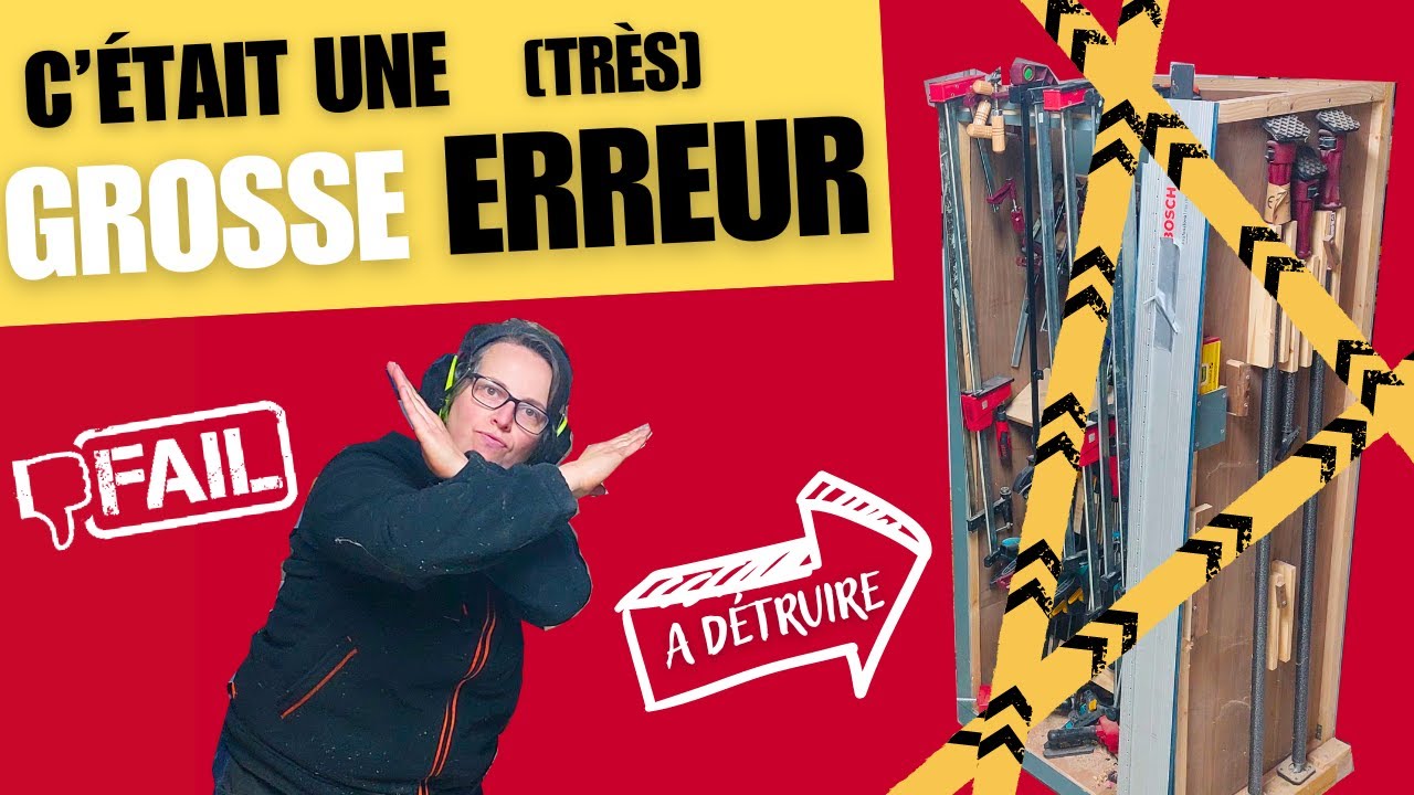 👎❌😔 Rangement des serre-joints: Je tente de r&eacute;parer mon ECHEC cuisant!