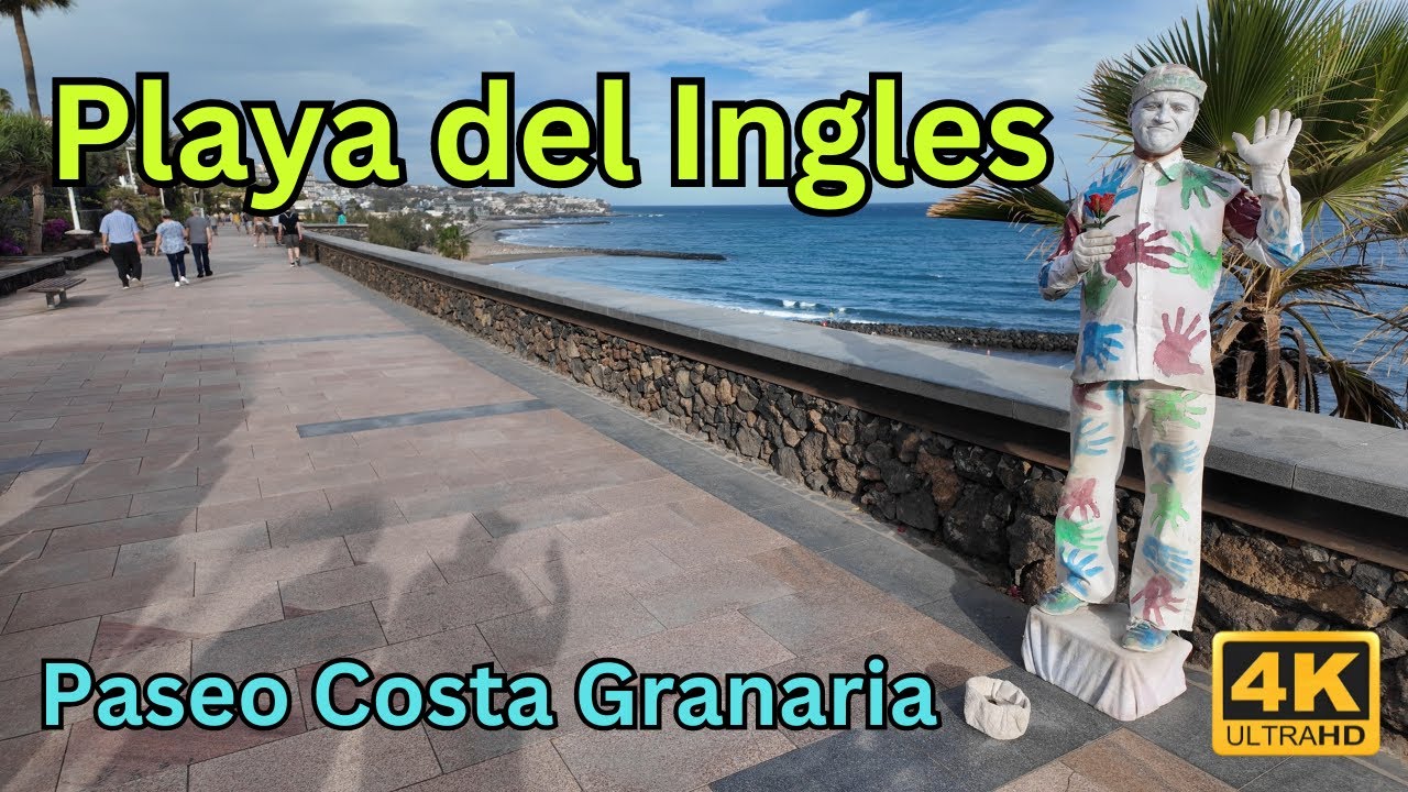 🌴 Playa del Ingles 🇪🇸 Paseo Costa Canaria #playadelingles #grancanaria #4k #walking