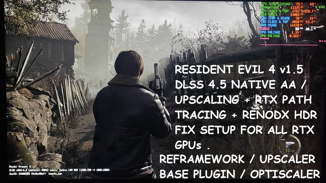 Resident Evil 4 v1.5 RenoDX HDR Fix + DLSS 4.5 Native AA & Upscaler + Path Tracing Setup for RTX GPU