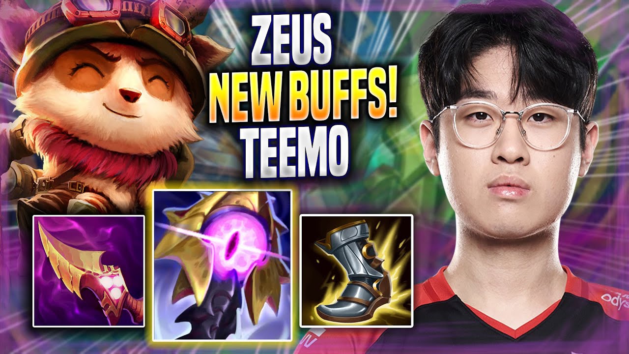 ZEUS TRIES TEEMO WITH NEW BUFFS! - T1 Zeus Plays Teemo TOP vs Quinn! | Season 2022