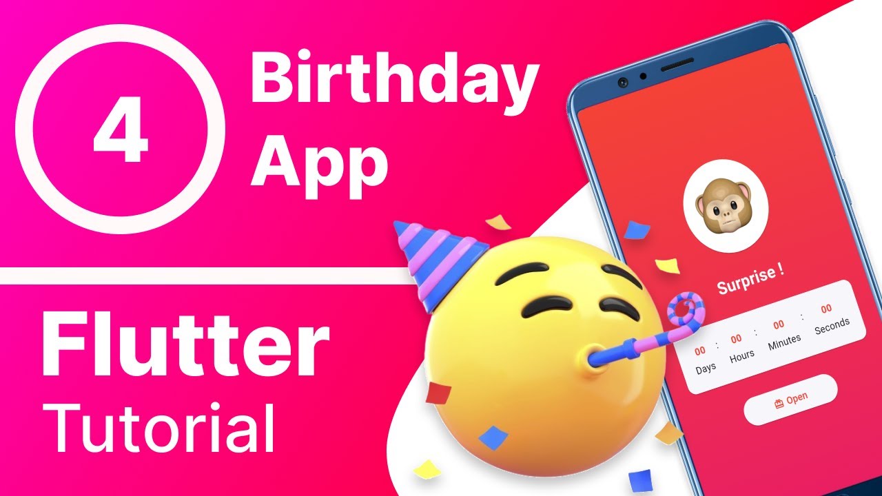 4. Text in Birthday App |  Flutter Applications |  Flutter Tutorial