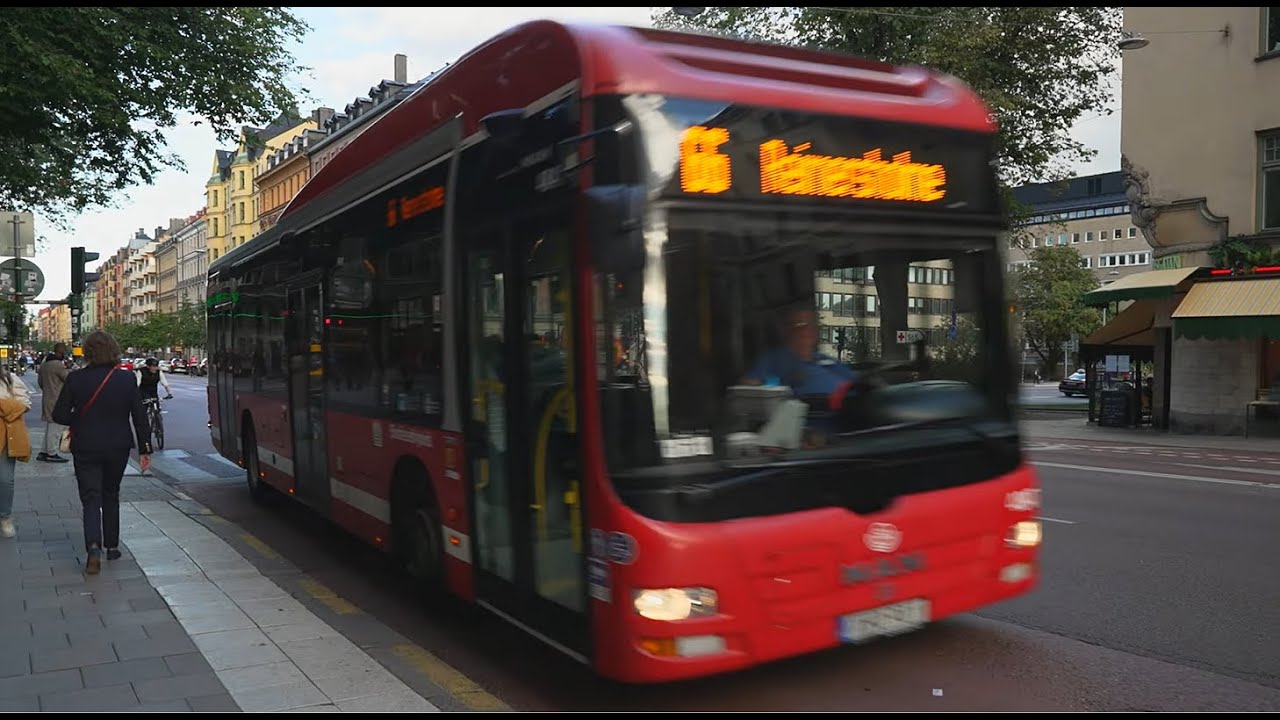 Sweden, Stockholm, bus 66 ride from Zinkensdamm to Bergsunds strand