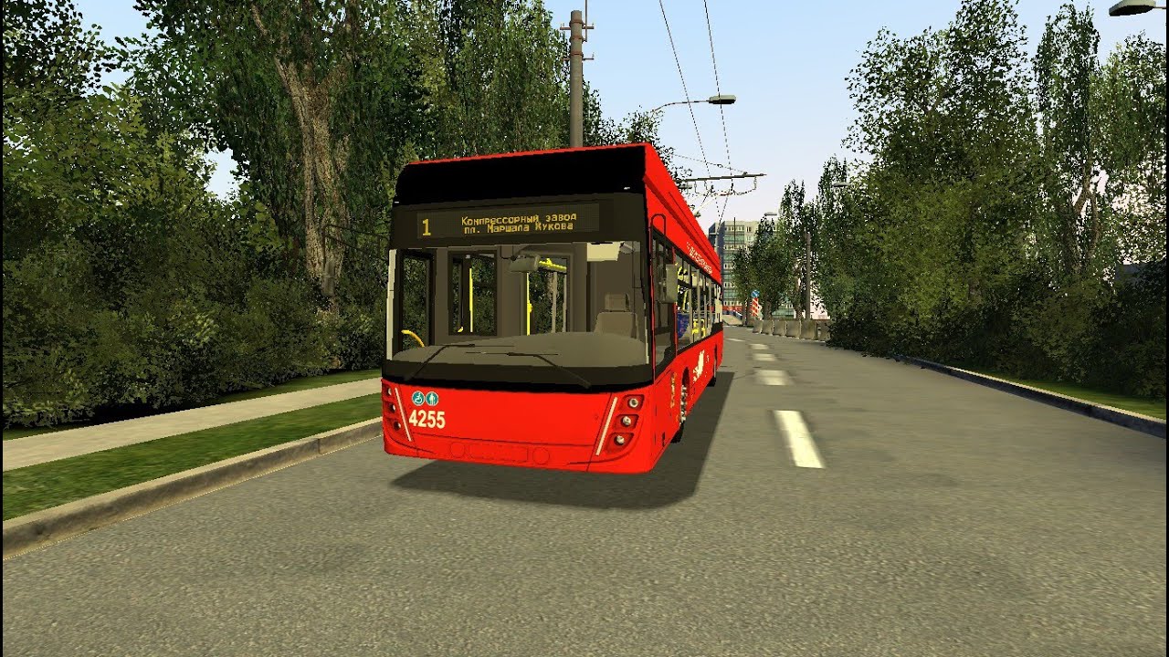 Игры.Покатушки по игре Garry's mod Trolleybus FS, карта Тролленза, УТТЗ-6241.01, борт.4255, марш.1