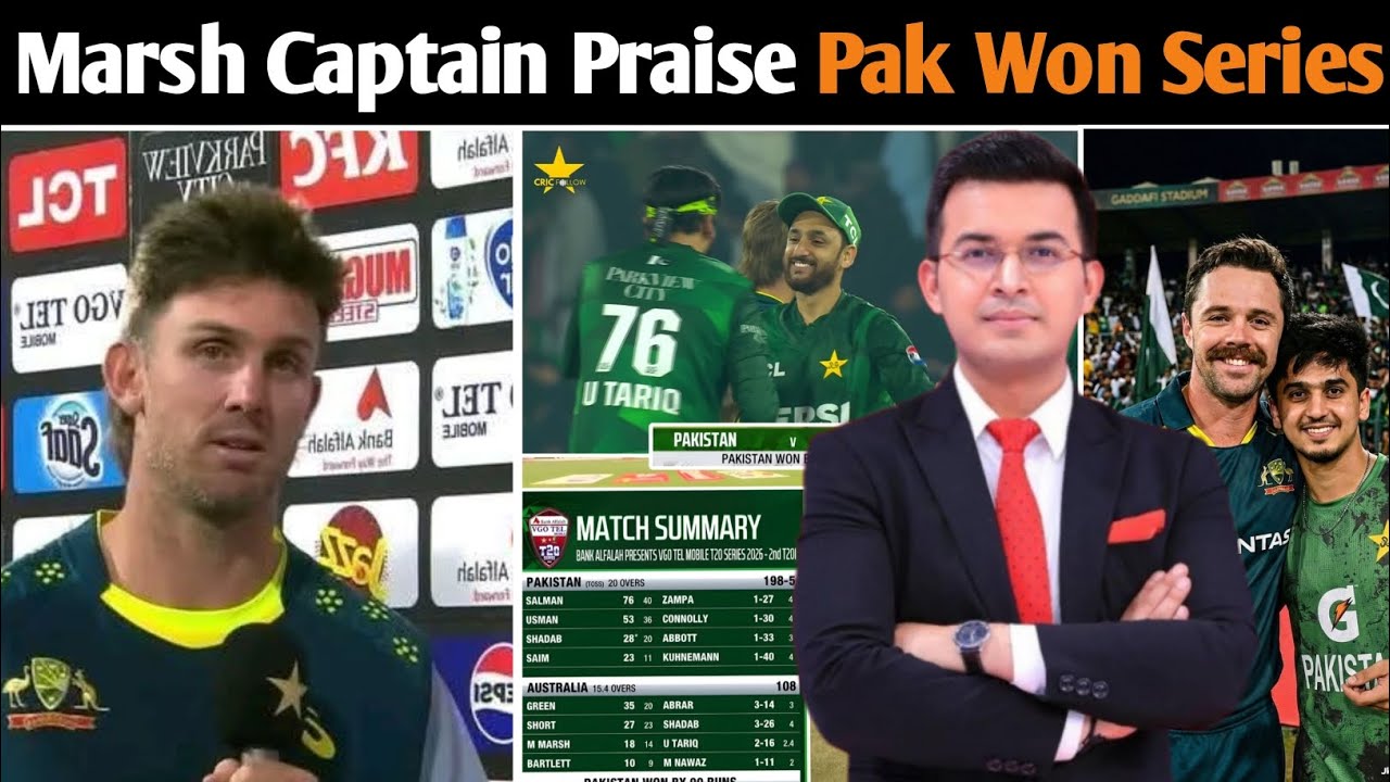 Marsh captain Praise Pak Won Series| pak beat Aus 2nd T20 by 90 Runs