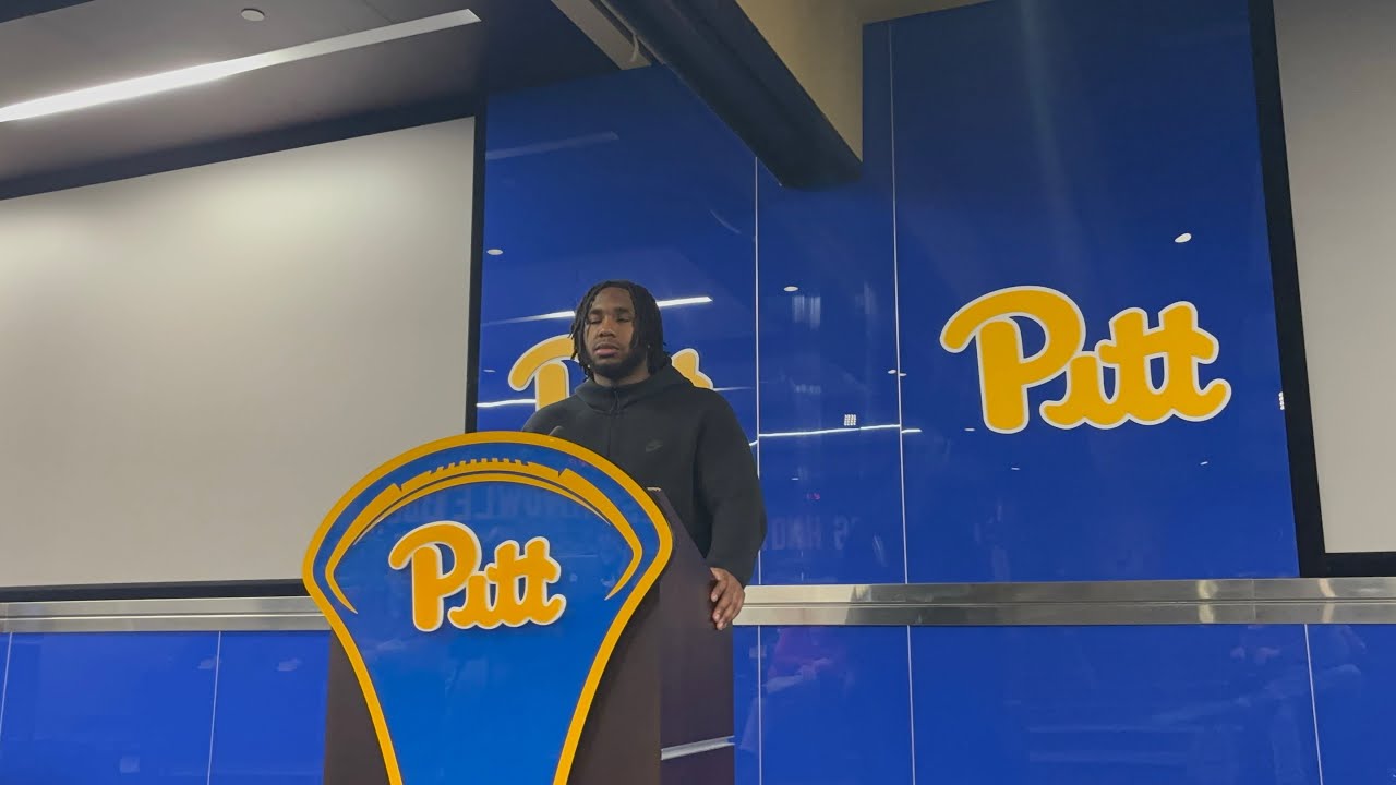 Pitt Football on Panther-Lair.com: Francis Brewu after practice on 4/8/25