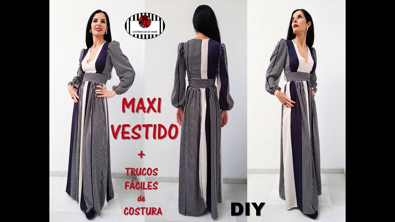 Vestido largo fácil de hacer- MAXI VESTIDO. TRUCOS FÁCILES DE COSTURA