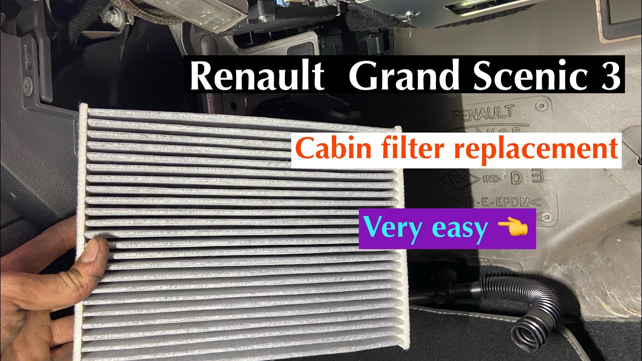 How to remove cabin filter Renault GRAND SCENIC 3 & pollen filter location #guritech #renaultscenic 