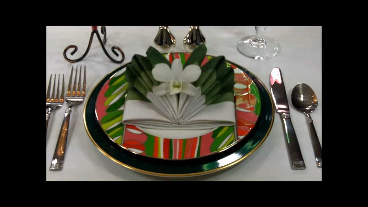 Napkin Folding -  Orchid In Bloom