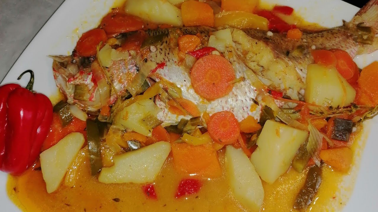 How to make Jamaican Steam fish and okra(Red Tail Snapper)