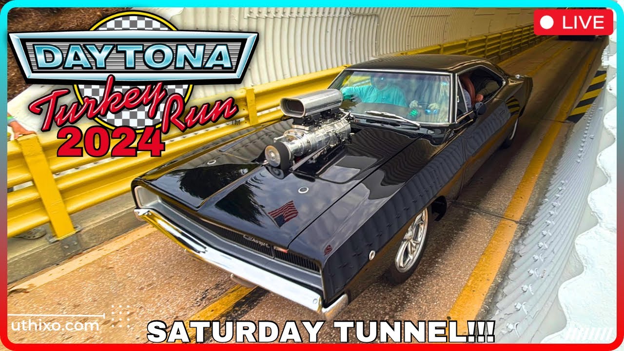 LIVE | 2024 TURKEY RUN DAYTONA TUNNEL on SATURDAY - SOUND & BURNOUTS last cars leaving Speedway RACE