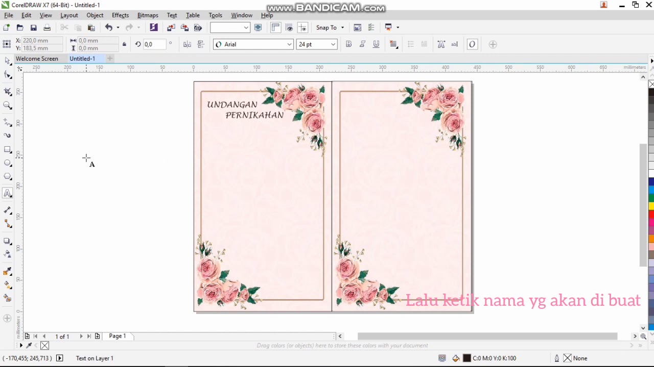 Tutorial membuat undangan pernikahan di coreldraw