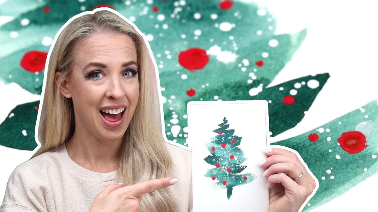 Quick And Easy Abstract Christmas Tree Watercolor Painting Tutorial - Perfect For Beginners!