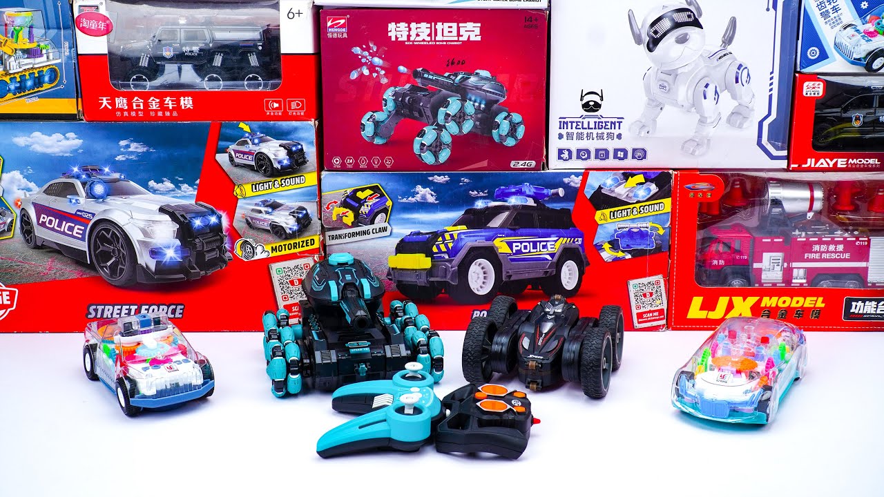 Unboxing RC 8-Wheel Stunt Car 2.4GHz, 150 S.W.A.T. Police Car 1:32, RC Tank 4WD