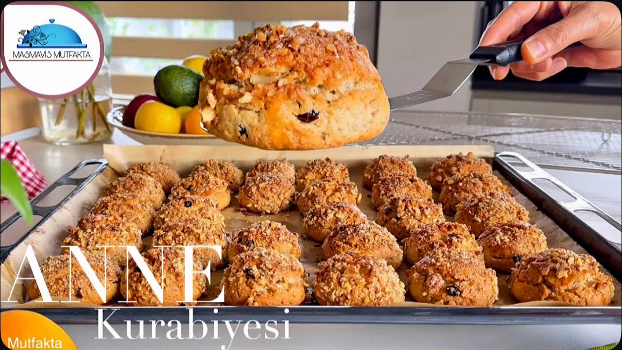 ENFES👌PORTAKALLI KUŞ ÜZÜMLÜ ŞAHANE ANNE KURABİYESİ📍Tam Ölçülü Şam Kurabiyesi *