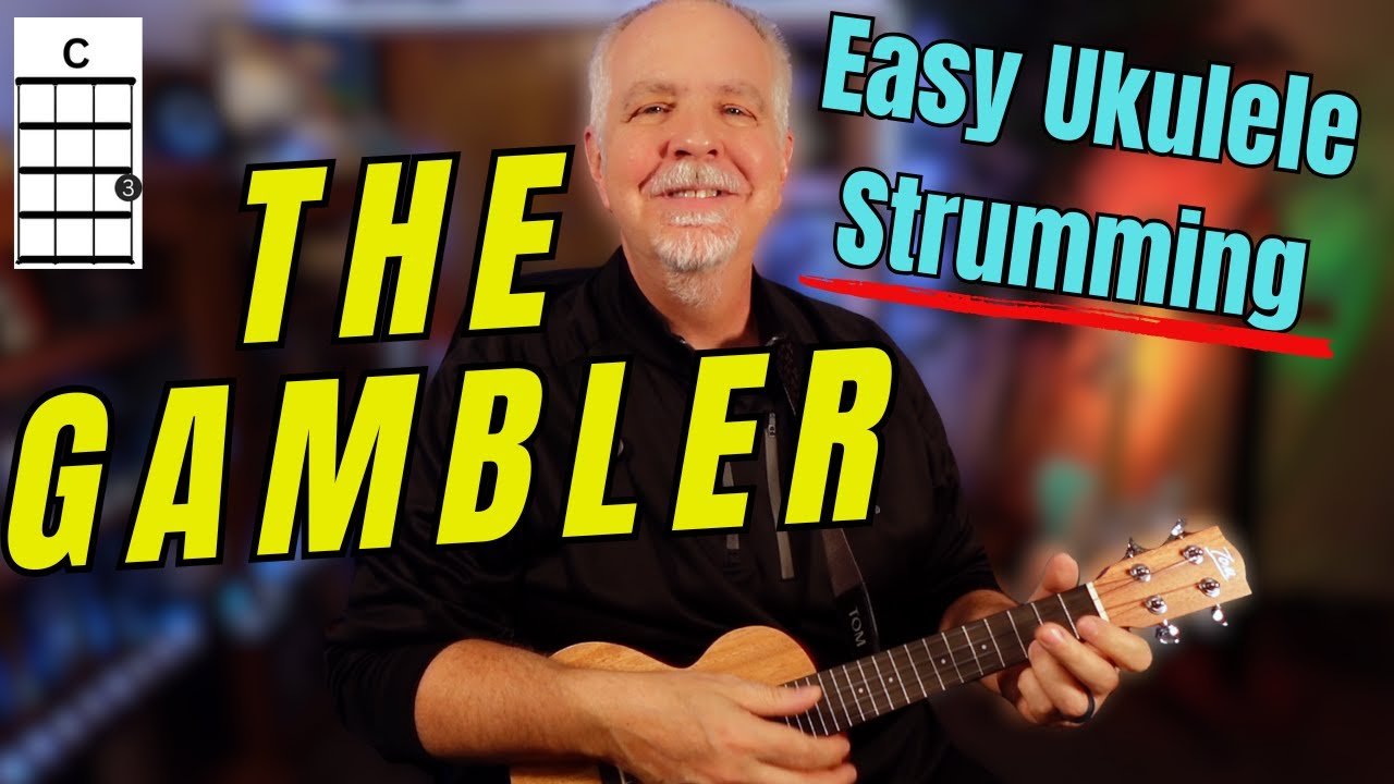 FULL TUTORIAL! The Gambler - Easy Ukulele Lesson (Full Song Strumming)